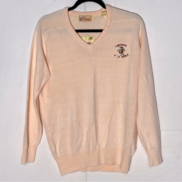 Vintage Lady Phoenix Sportswear Orange Lakewood Golf World V Neck Sweater M - Picture 11 of 11